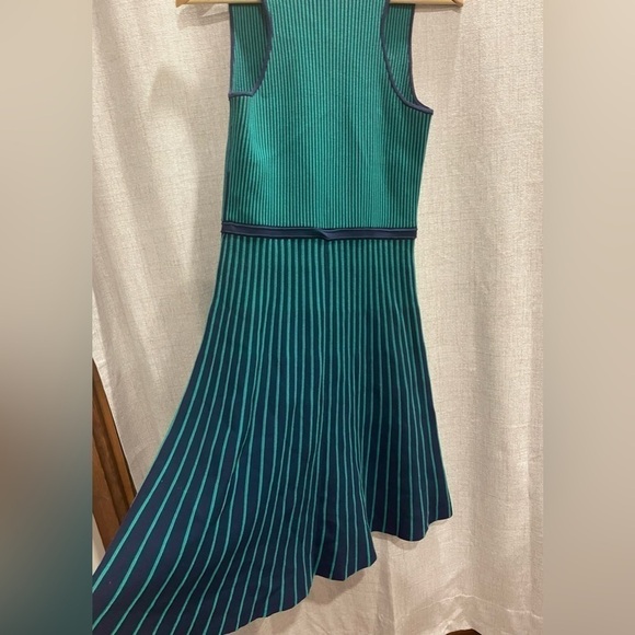 BANANA REPUBLIC sweater knit blue green fit & flare sleeveless dress. NWOT. XS - Picture 5 of 11